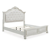 Montelaine Antique White King Upholstered Panel Bed from Ashley - Luna Furniture