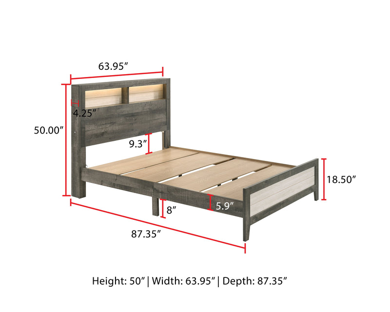 Rhett Brown/Cream LED Platform Bedroom Set from Crown Mark - Luna Furniture