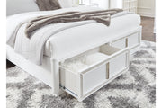 Chalanna White Queen Upholstered Storage Bed from Ashley - Luna Furniture