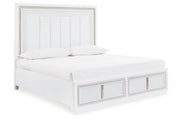 Chalanna White Queen Upholstered Storage Bed from Ashley - Luna Furniture