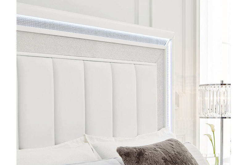 Chalanna White Upholstered Panel Storage Bedroom Set from Ashley - Luna Furniture
