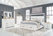 Ashbryn White/Natural Panel Storage Bedroom Set from Ashley - Luna Furniture
