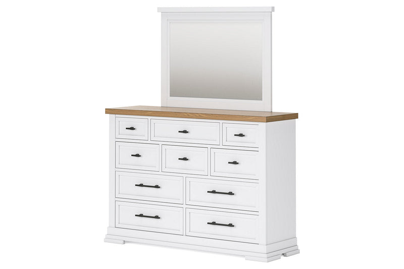 Ashbryn White/Natural Dresser and Mirror -  Ashley - Luna Furniture