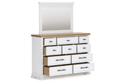 Ashbryn White/Natural Dresser and Mirror -  Ashley - Luna Furniture