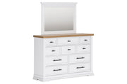Ashbryn White/Natural Dresser and Mirror -  Ashley - Luna Furniture