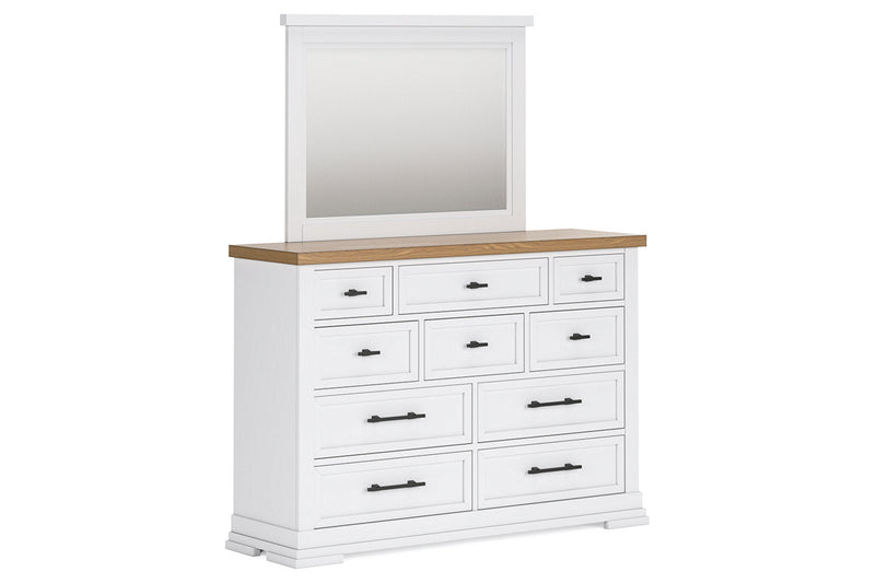 Ashbryn White/Natural Dresser and Mirror -  Ashley - Luna Furniture