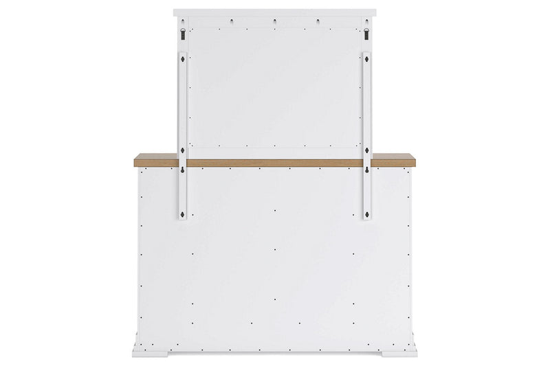 Ashbryn White/Natural Dresser and Mirror -  Ashley - Luna Furniture