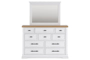 Ashbryn White/Natural Dresser and Mirror -  Ashley - Luna Furniture