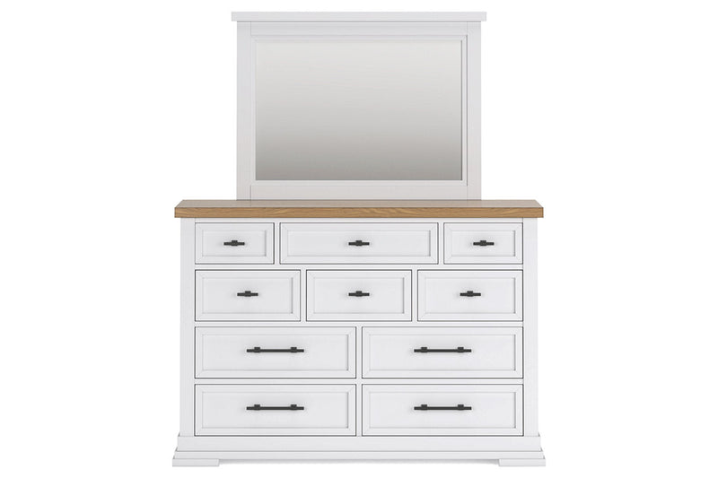 Ashbryn White/Natural Dresser and Mirror -  Ashley - Luna Furniture