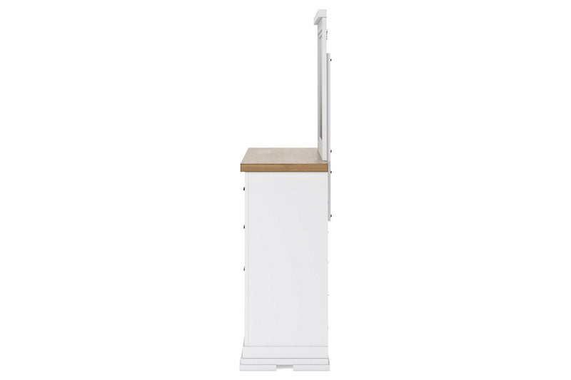 Ashbryn White/Natural Dresser and Mirror -  Ashley - Luna Furniture