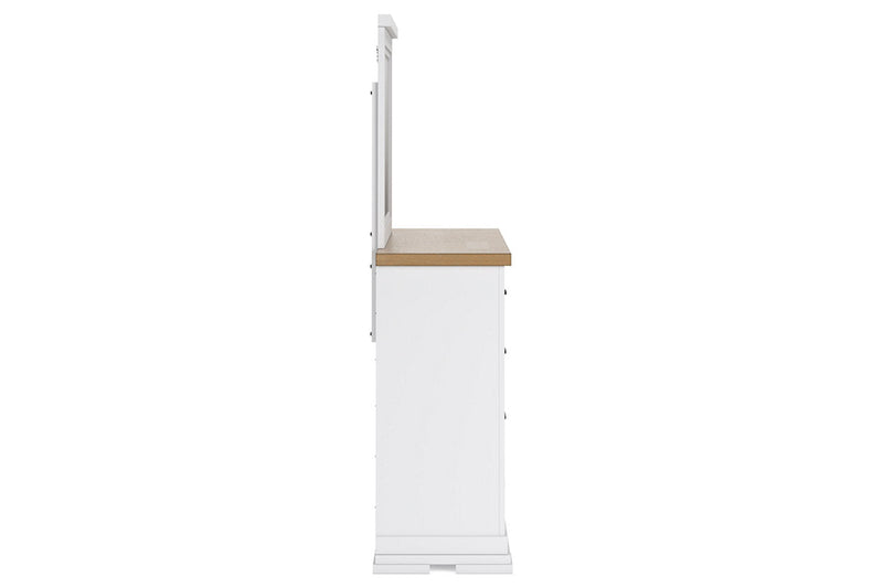 Ashbryn White/Natural Dresser and Mirror -  Ashley - Luna Furniture