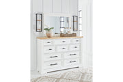 Ashbryn White/Natural Dresser and Mirror -  Ashley - Luna Furniture