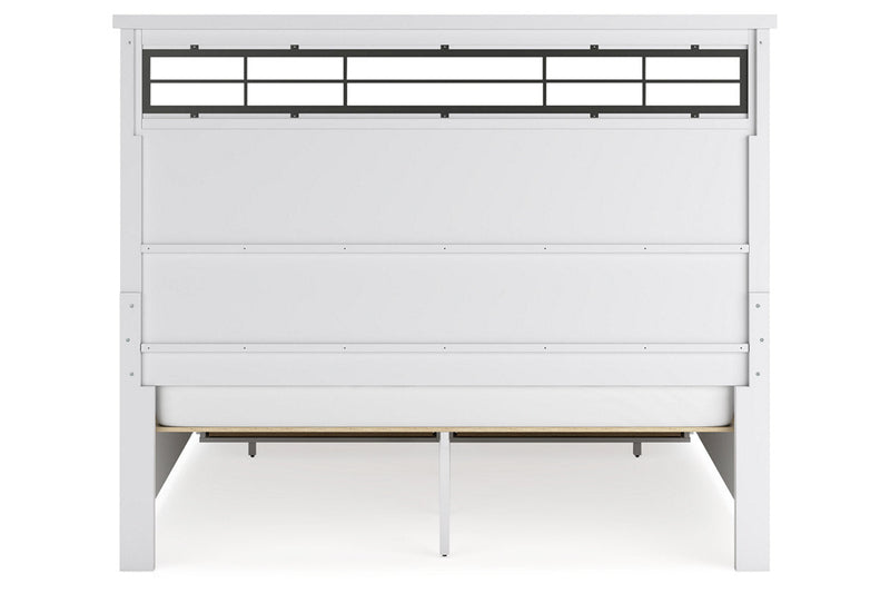 Ashbryn White/Natural California King Panel Storage Bed -  Ashley - Luna Furniture