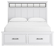 Ashbryn California King Panel Storage Bed, Dresser and Mirror in White/Natural from Ashley - Luna Furniture