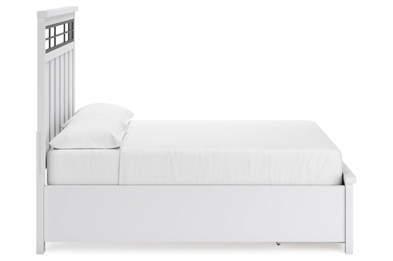 Ashbryn White/Natural California King Panel Storage Bed -  Ashley - Luna Furniture