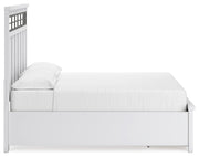 Ashbryn California King Panel Storage Bed, Dresser and Mirror in White/Natural from Ashley - Luna Furniture