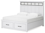 Ashbryn King Panel Storage Bed, Dresser and Mirror in White/Natural from Ashley - Luna Furniture