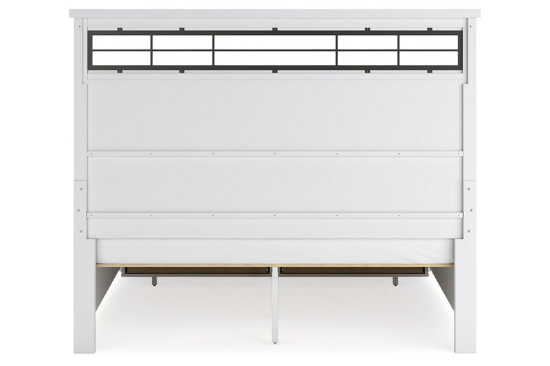 Ashbryn White/Natural King Panel Storage Bed -  Ashley - Luna Furniture