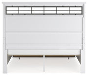 Ashbryn King Panel Storage Bed, Dresser and Mirror in White/Natural from Ashley - Luna Furniture