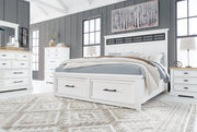 Ashbryn White/Natural Panel Storage Bedroom Set from Ashley - Luna Furniture