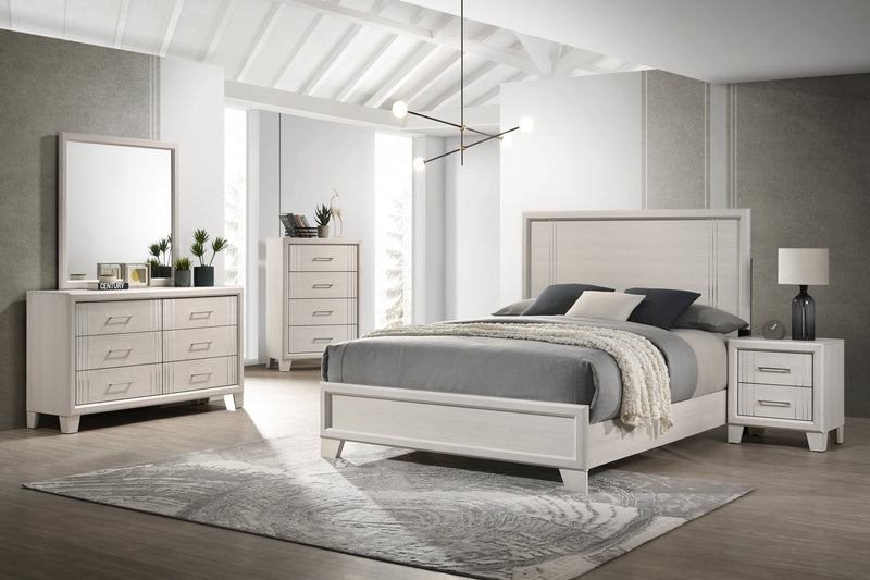 Charlie White Queen Panel Bed from Crown Mark - Luna Furniture