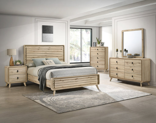 Dawson Light Wood King Panel Bed from Crown Mark - Luna Furniture