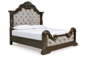 Maylee Dark Brown Upholstered Bedroom Set from Ashley - Luna Furniture
