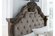 Maylee Dark Brown King Upholstered Bed from Ashley - Luna Furniture