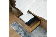 Cabalynn Light Brown California King Panel Bed with Storage -  Ashley - Luna Furniture