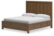 Cabalynn Light Brown King Panel Bed with Storage from Ashley - Luna Furniture