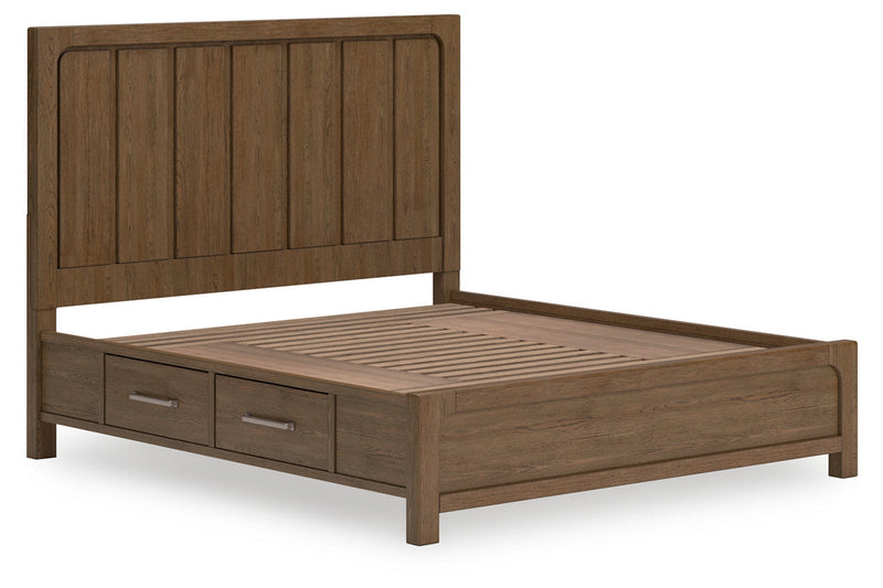 Cabalynn Light Brown King Panel Bed with Storage from Ashley - Luna Furniture