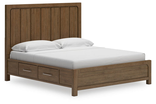 Cabalynn Light Brown King Panel Bed with Storage from Ashley - Luna Furniture