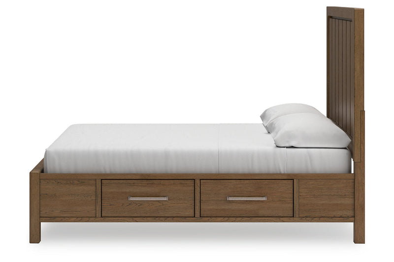 Cabalynn Light Brown King Panel Bed with Storage from Ashley - Luna Furniture