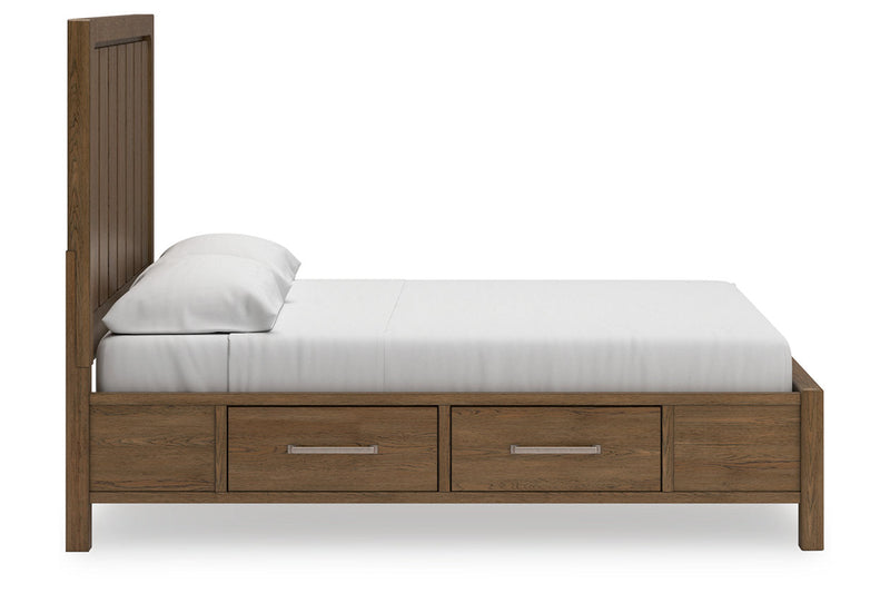 Cabalynn Light Brown King Panel Bed with Storage from Ashley - Luna Furniture