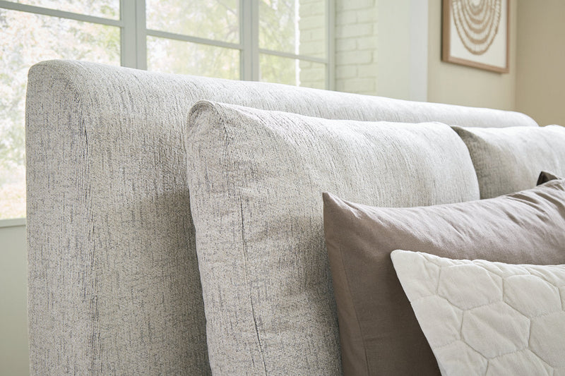 Cabalynn Light Brown Queen Upholstered Platform Bed from Ashley - Luna Furniture