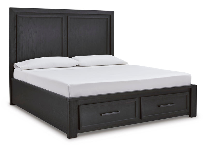 Foyland Black/Brown Footboard Storage Platform Bedroom Set from Ashley - Luna Furniture