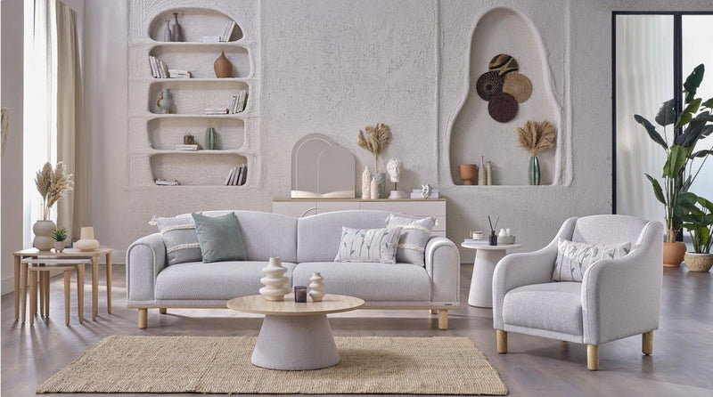 Boheems Cream Living Room Set from Bellona - Luna Furniture
