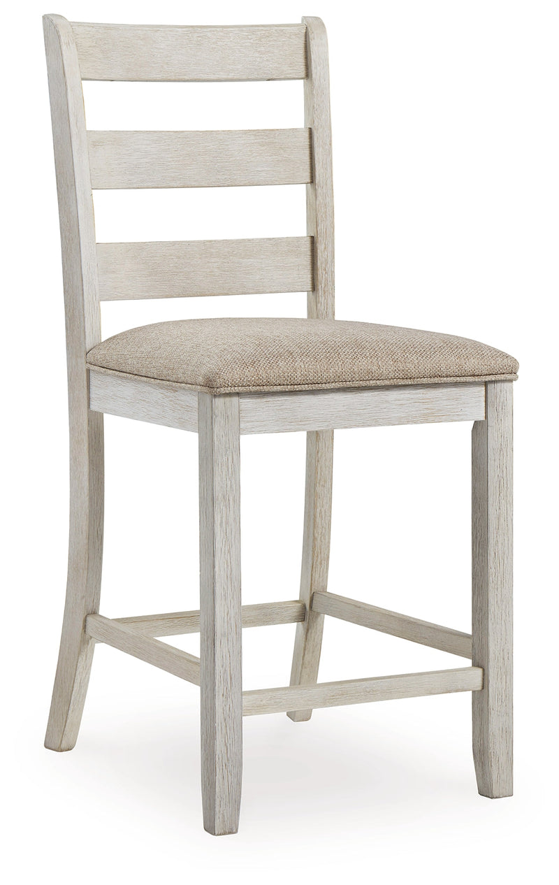 Skempton Counter Height Dining Table and 2 Barstools in White/Light Brown from Ashley - Luna Furniture