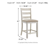 Skempton Counter Height Dining Table and 2 Barstools in White/Light Brown from Ashley - Luna Furniture