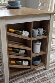 Skempton Counter Height Dining Table and 2 Barstools in White/Light Brown from Ashley - Luna Furniture