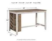 Skempton Counter Height Dining Table and 2 Barstools in White/Light Brown from Ashley - Luna Furniture