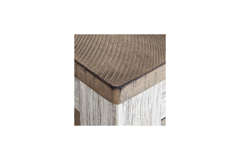 Skempton White/Light Brown Counter Height Dining Table and 4 Barstools -  Ashley - Luna Furniture