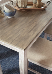 Skempton Counter Height Dining Table and 2 Barstools in White/Light Brown from Ashley - Luna Furniture