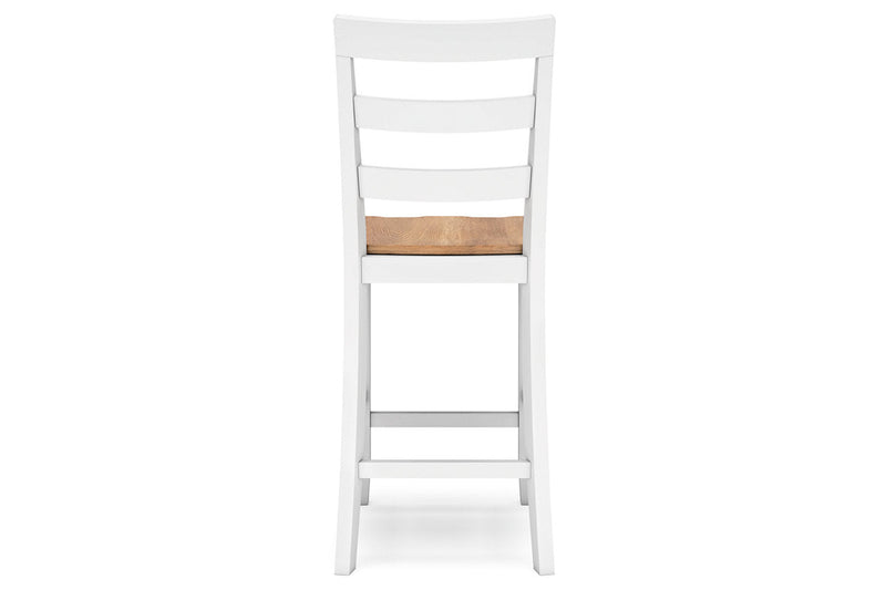Gesthaven Natural/White Counter Height Dining Table and 2 Barstools -  Ashley - Luna Furniture