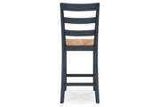 Gesthaven Natural/Blue Counter Height Dining Table and 2 Barstools -  Ashley - Luna Furniture