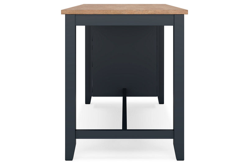 Gesthaven Natural/Blue Counter Height Dining Table and 2 Barstools -  Ashley - Luna Furniture