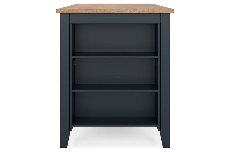 Gesthaven Natural/Blue Counter Height Dining Table and 2 Barstools -  Ashley - Luna Furniture