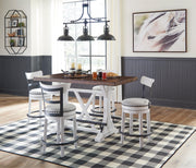 Valebeck White Counter Height Dining Table and 4 Barstools -  Ashley - Luna Furniture