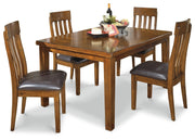 Ralene Dining Table and 4 Chairs in Medium Brown from Ashley - Luna Furniture