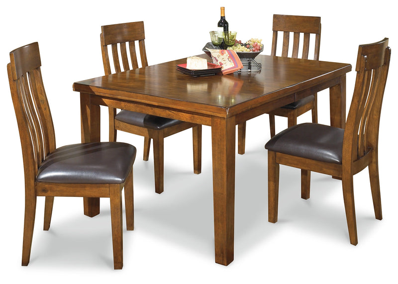 Ralene Dining Table and 4 Chairs in Medium Brown from Ashley - Luna Furniture